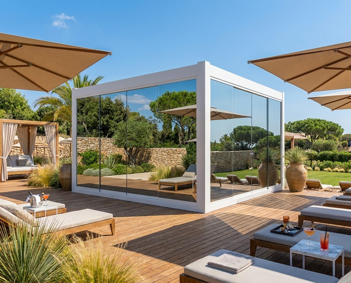 dehor pergola con vetrate Chirenti